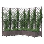 vidaXL Záhradný kvetináč s mriežkou hnedý 120x120x121,5 cm PP – Obrázok 3