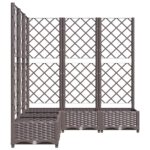 vidaXL Záhradný kvetináč s mriežkou hnedý 120x120x121,5 cm PP – Obrázok 5