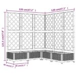 vidaXL Záhradný kvetináč s mriežkou hnedý 120x120x121,5 cm PP – Obrázok 8