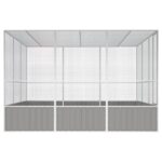 vidaXL Klietka pre vtáky sivá 302,5x324,5x211,5 cm pozinkovaná oceľ – Obrázok 4