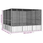 vidaXL Klietka pre vtáky sivá 302,5x324,5x211,5 cm pozinkovaná oceľ – Obrázok 6