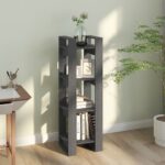 vidaXL Knižnica/deliaca stena sivá 41x35x125 cm masívna borovica – Obrázok 4