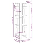 vidaXL Knižnica/deliaca stena sivá 41x35x125 cm masívna borovica – Obrázok 8
