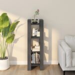 vidaXL Knižnica/deliaca stena sivá 41x35x125 cm masívna borovica