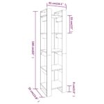 vidaXL Knižnica/deliaca stena medová 41x35x160 cm masívna borovica – Obrázok 8