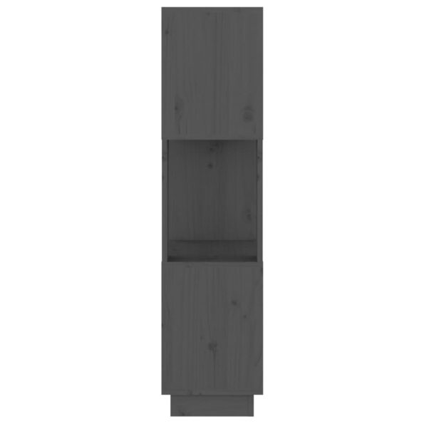 vidaXL Knižnica/deliaca stena sivá 51x25x101 cm masívna borovica – Obrázok 6