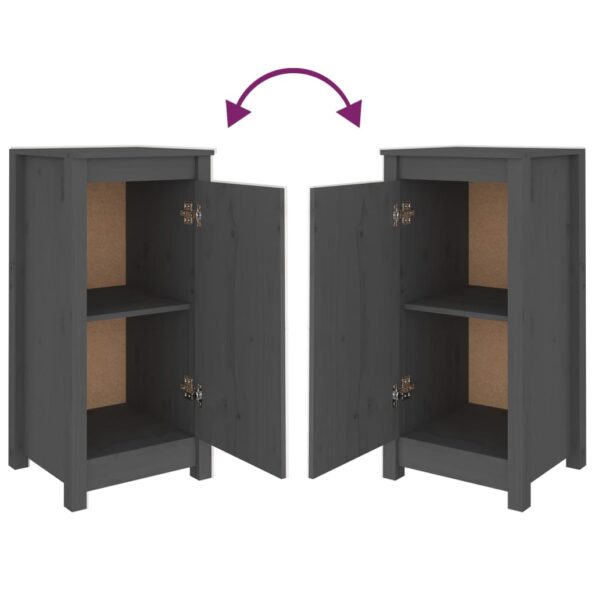 vidaXL Komody 2 ks sivé 40x35x80 cm borovicový masív – Obrázok 7