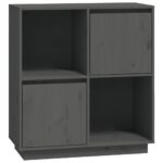 vidaXL Komoda sivá 74x35x80 cm borovicový masív – Obrázok 2