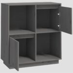 vidaXL Komoda sivá 74x35x80 cm borovicový masív – Obrázok 5