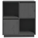 vidaXL Komoda sivá 74x35x80 cm borovicový masív – Obrázok 6