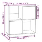vidaXL Komoda sivá 74x35x80 cm borovicový masív – Obrázok 9