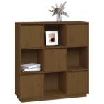 vidaXL Vysoká skrinka medovo-hnedá 110,5x35x117 cm masívna borovica – Obrázok 7
