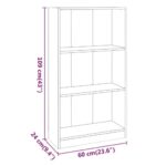 vidaXL Knižnica dymový dub 60x24x109 cm spracované drevo – Obrázok 7