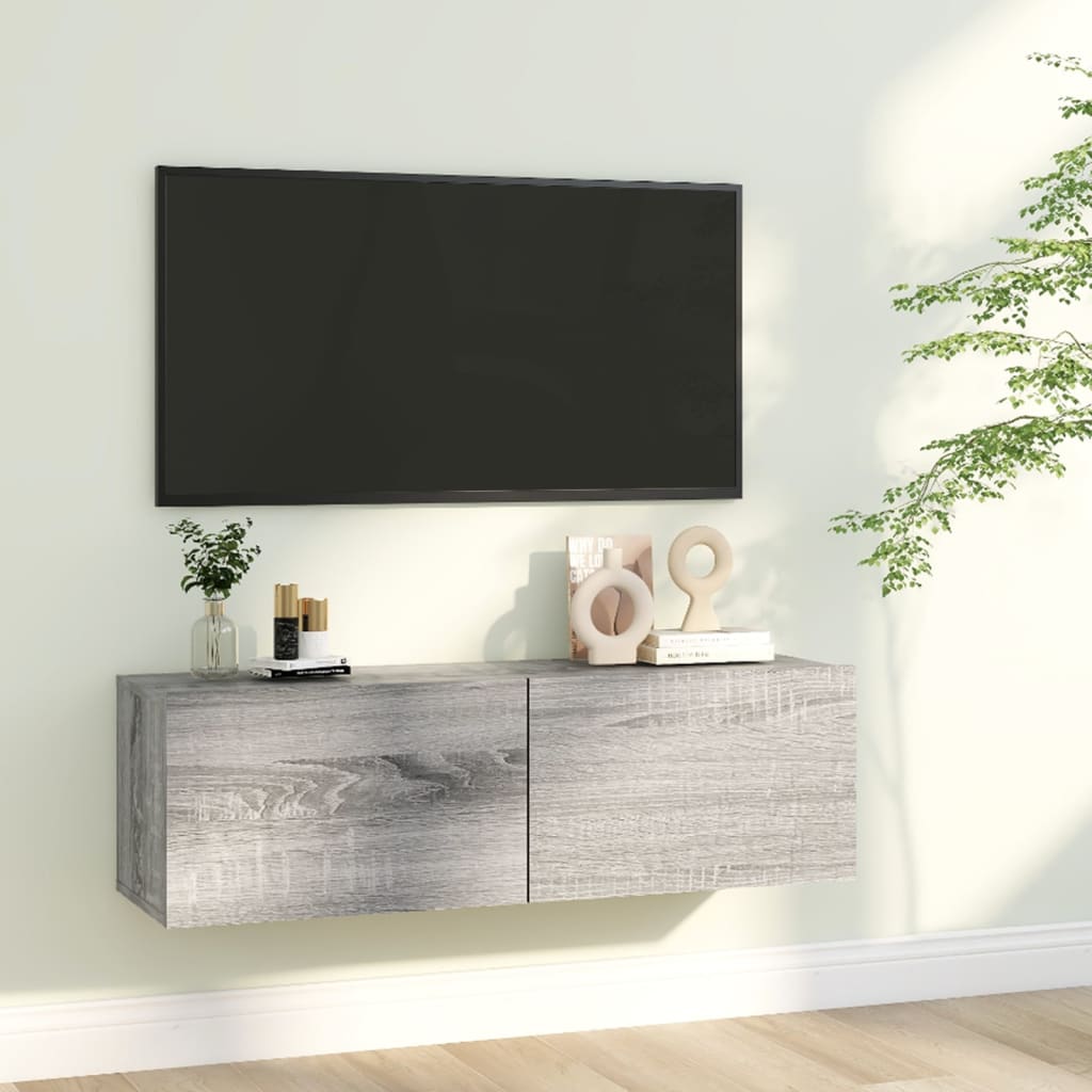 VXL8720286931622_m_en_hd_1.jpg vidaXL Nástenná TV skrinka sivá sonoma 100x30x30 cm spracované drevo – Obrázok 1