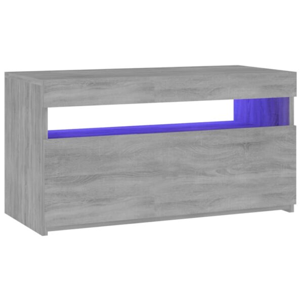 vidaXL TV skrinka s LED svetlami sivý dub sonoma 75x35x40 cm – Obrázok 10