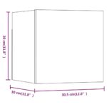 vidaXL Nástenná TV skrinka sivá sonoma 30,5x30x30 cm – Obrázok 12