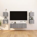 vidaXL Nástenná TV skrinka sivá sonoma 30,5x30x30 cm – Obrázok 5