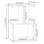 vidaXL Nočný stolík sivý sonoma 35x35x55 cm spracované drevo – Obrázok 7
