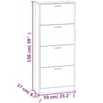 vidaXL Botník Sivý dub sonoma 59x17x150 cm spracované drevo – Obrázok 10
