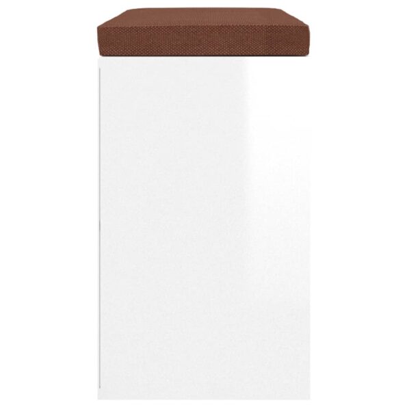 vidaXL Lavica na topánky lesklá biela 103x30x48 cm spracované drevo – Obrázok 5