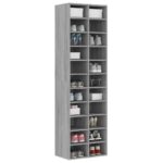 vidaXL Botník sivý dub sonoma 54x34x183 cm spracované drevo – Obrázok 3