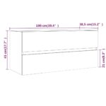 vidaXL Umývadlová skrinka sivá sonoma 100x38,5x45 cm spracované drevo – Obrázok 8