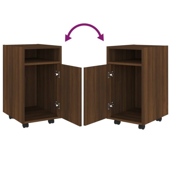 vidaXL Skrinka s kolieskami hnedý dub 33x38x60 cm spracované drevo – Obrázok 5