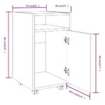 vidaXL Skrinka s kolieskami hnedý dub 33x38x60 cm spracované drevo – Obrázok 8
