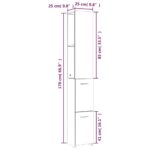 vidaXL Kúpeľňová skrinka sivý dub sonoma 25x26,5x170 cm – Obrázok 8