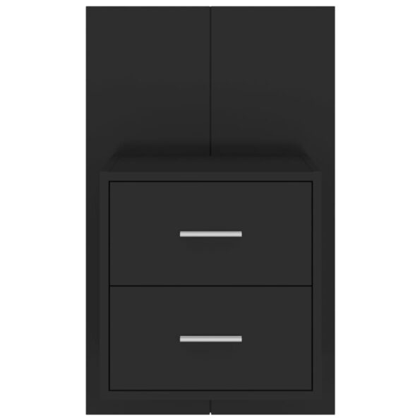 vidaXL Nástenná nočný stolík čierny – Obrázok 5