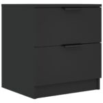 vidaXL Nočné stolíky 2 ks čierne spracované drevo – Obrázok 3