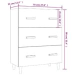 vidaXL Komoda biela 70x34x90 cm spracované drevo – Obrázok 8