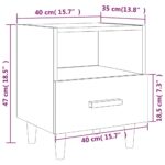 vidaXL Nočné stolíky 2 ks dymový dub 40x35x47 cm – Obrázok 8