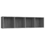 vidaXL Knižnica/TV skrinka sivá sonoma 143x30x36 cm spracované drevo – Obrázok 2