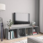 vidaXL Knižnica/TV skrinka sivá sonoma 143x30x36 cm spracované drevo