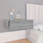 vidaXL Nástenný nočný stolík sivý sonoma 40x30x15 cm spracované drevo – Obrázok 3