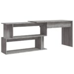 vidaXL Rohový stôl sivý dub sonoma 200x50x76 cm spracované drevo – Obrázok 2
