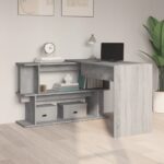 vidaXL Rohový stôl sivý dub sonoma 200x50x76 cm spracované drevo – Obrázok 3