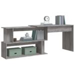 vidaXL Rohový stôl sivý dub sonoma 200x50x76 cm spracované drevo – Obrázok 4