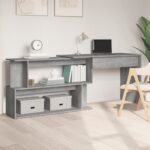 vidaXL Rohový stôl sivý dub sonoma 200x50x76 cm spracované drevo
