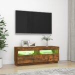 vidaXL TV skrinka s LED, tmavý dub 100x35x40 cm – Obrázok 4