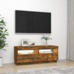 vidaXL TV skrinka s LED, tmavý dub 100x35x40 cm – Obrázok 5