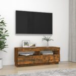 vidaXL TV skrinka s LED, tmavý dub 100x35x40 cm – Obrázok 6