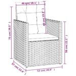 vidaXL 3-dielna záhradná sedacia súprava s podložkami polyratan sivá – Obrázok 7