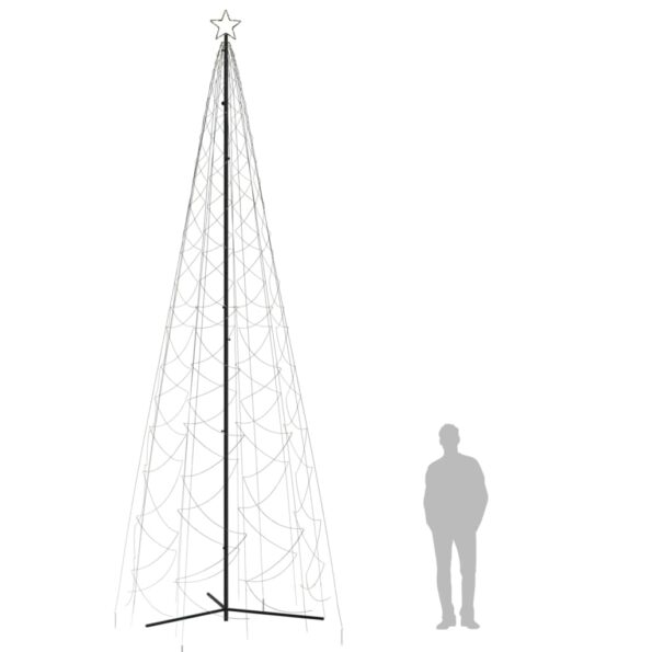 vidaXL Vianočný stromček kužeľ teplý biely 1400 LED 160x500 cm – Obrázok 8