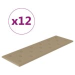 vidaXL Nástenné panely 12 ks kapučínové 90x30 cm umelá koža 3,24 m² – Obrázok 2