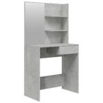 vidaXL Toaletný stolík so zrkadlom betónový sivý 74,5x40x141 cm – Obrázok 2
