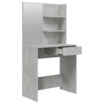 vidaXL Toaletný stolík so zrkadlom betónový sivý 74,5x40x141 cm – Obrázok 7