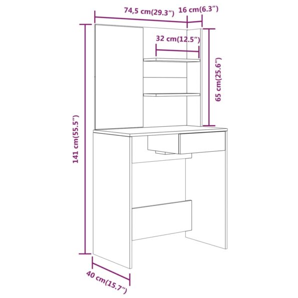 VXL8720287078005_g_en_hd_7.jpg vidaXL Toaletný stolík so zrkadlom betónový sivý 74,5x40x141 cm – Obrázok 9