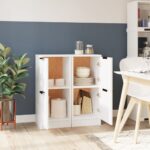 vidaXL Komody 2 ks biele 30x30x70 cm spracované drevo – Obrázok 3